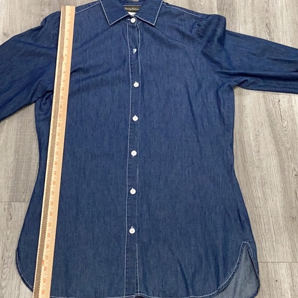 Tommy Bahama Denim Chambray Button Down Relaxed Tunic Shirt Size Small - Picture 7 of 8